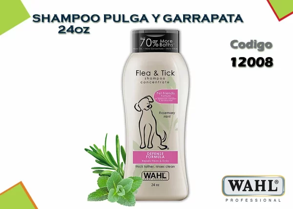 WAHL SHAMPOO PULGA Y GARRAPATA 24 OZ