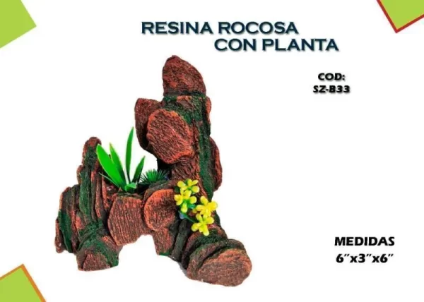 AC RESINA ROCA/PLANTA SZ-B33 6x3x6"