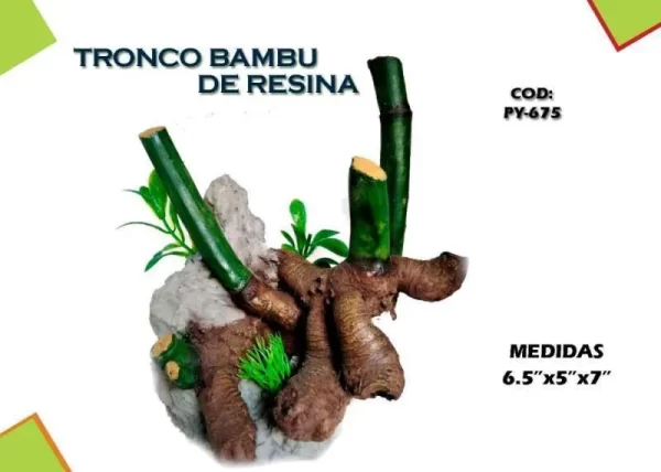 AC TRONCO BAMBU RESINA [PY-675] 6.5x5x7"